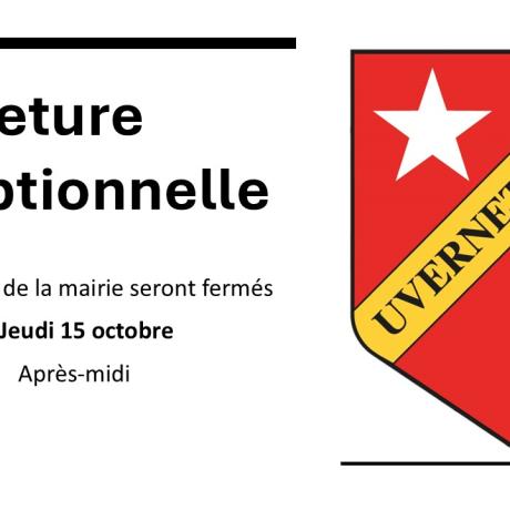Fermeture exceptionnelle mairie
