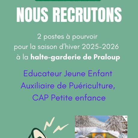 Recrutement garderie Praloup