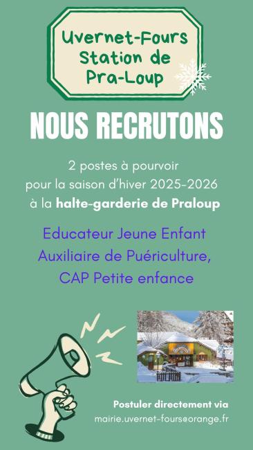 Recrutement garderie Praloup